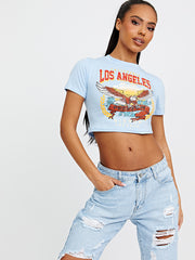 Freedom Eagle Graphic Printed Crop Top