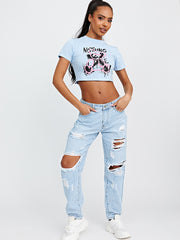 Nothing Graphic Printed Crop Top
