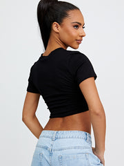 Freedom Eagle Graphic Printed Crop Top