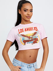 Freedom Eagle Graphic Printed Crop Top