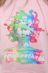 Sudadera con capucha gráfica distorsionada