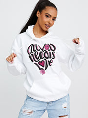 Alles wat je nodig hebt is liefde grafische print hoodie