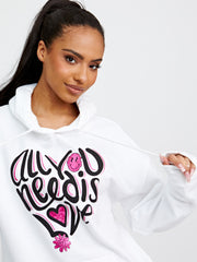 Alles wat je nodig hebt is liefde grafische print hoodie
