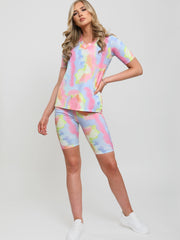 Tie Dye Top & Cycling Shorts Co-ord