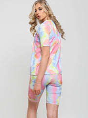Tie Dye Top & Cycling Shorts Co-ord