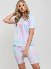 Tie Dye Top & Cycling Shorts Co-ord