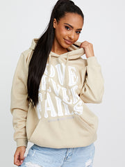 Love Never Fails Graphic Print Hoodie