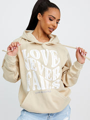 Love Never Fails Graphic Print Hoodie