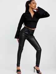 Top de estilo corsé con mangas de campana