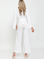 Split Sleeve Ribbed Crop Top & Trouser Co-ord