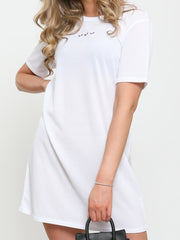 Embroidered Butterfly Rib Dress