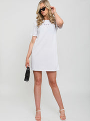 Embroidered Butterfly Rib Dress