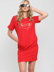 Ye Saint Love Foil Print T-Shirt Dress