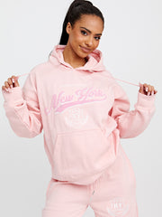 Towelling Embroidered New York Hooded Fleece Co-ord