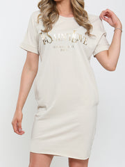 Ye Saint Love Foil Print T-Shirt Dress