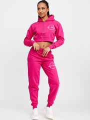 Embroidered Have A Good Day Zip Hoodie & Jogger Co-ord