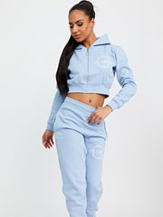 Embroidered Have A Good Day Zip Hoodie & Jogger Co-ord