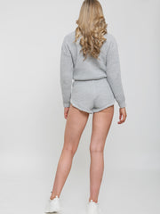 Waffle Knit Jumper & Shorts Lounge Co-ord