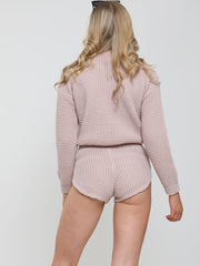 Waffle Knit Jumper & Shorts Lounge Co-ord