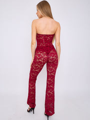 Lace Detail Bandeau Corset Jumpsuit