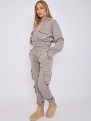 Cargo Pockets Fleece Tracksuit