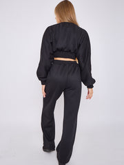 Long Sleeve Crop Top & Wide Leg Trouser Fleece Co-ord