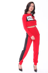 USA Crop Top And Trouser Loungewear