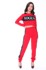 Vogue Crop Top en Trouser Loungewear