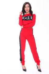 Vogue Crop Top en Trouser Loungewear