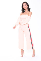 Side Stripe Crop Top And Trouser Co-ord