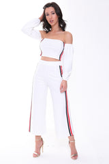 Side Stripe Crop Top And Trouser Co-ord