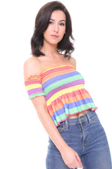 Tapa de recorte de franjas de franja de rayas arcoiris