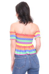 Tapa de recorte de franjas de franja de rayas arcoiris