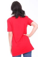 Camiseta Longline Applique Girl Face con boras