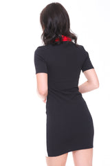 Colour Block Panel Zip Front Mini Dress