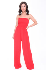 Bandeau Sheering Jumpsuit