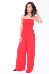 Bandeau Sheering Jumpsuit