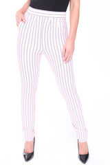 High Waist Pinstripe Trousers
