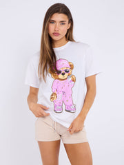 Sassy Print Teddy Graphic T-Shirt