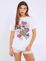 Lip grafisch bedrukt t-shirt