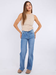 Jeans de mezclilla de pierna recta