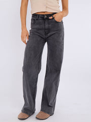 Jeans de mezclilla de pierna recta