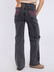 Denim -Jeans gerade Bein