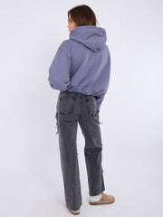 Bubble Hem Cropped Fleece Lined Jacket