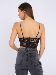 Lace Detail Padded Cami Crop Top