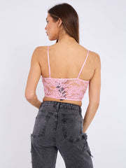 Lace Detail Padded Cami Crop Top