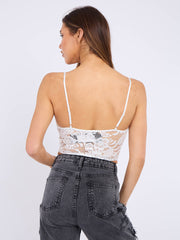 Lace Detail Padded Cami Crop Top
