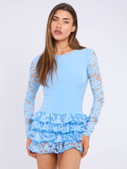 Side Ruched Off Shoulder Frill Detail Dress (Copy)