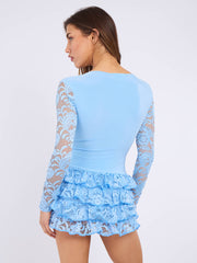 Side Ruched Off Shoulder Frill Detail Dress (Copy)