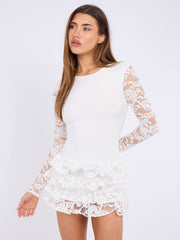 Side Ruched Off Shoulder Frill Detail Dress (Copy)